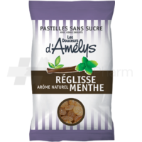 Les Douceurs d'Amelys Pastilles sans sucre réglisse menthe 80 g