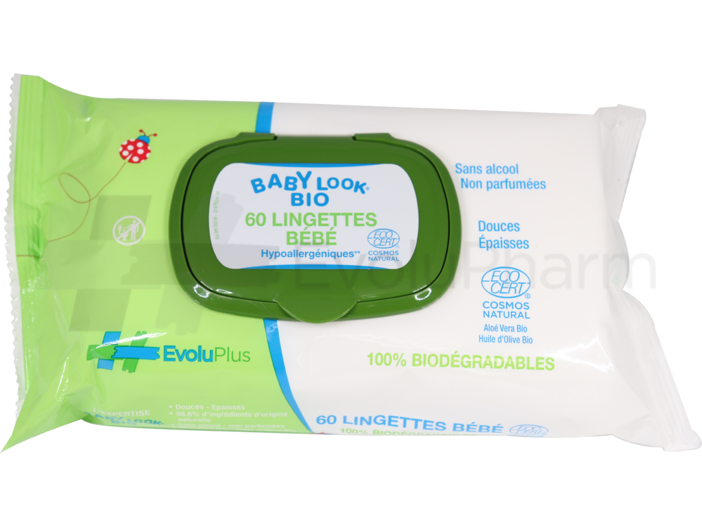 Babylook Bio Lingettes Nettoyantes X60 Avec Capot Evolupharm