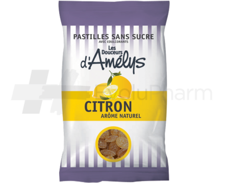 Les Douceurs d'Amelys Pastilles sans sucre citron 80 g
